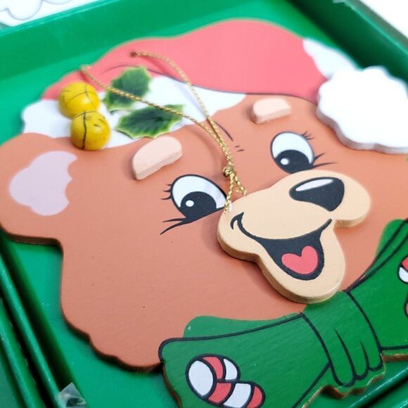 Vtg 70s 80s Wooden Christmas Ornaments Santa Snowman Reindeer Bear 4 3/4" - Picture 6 of 7